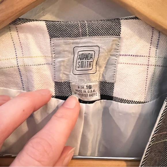 VINTAGE | Amanda Smith plaid boxy oversized double breasted blazer - Picture 4 of 10